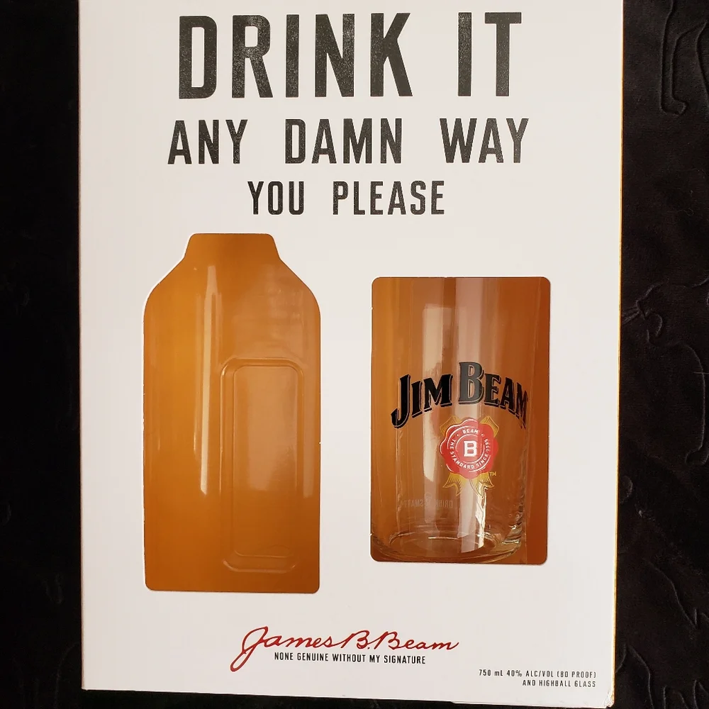 Jim Beam Bourbon Whiskey gift set Highball Glass